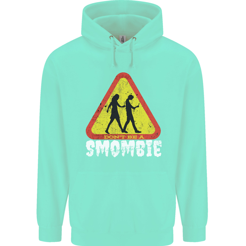 Smombie Antisocial Phone Addict Smartphone Mens 80% Cotton Hoodie Peppermint