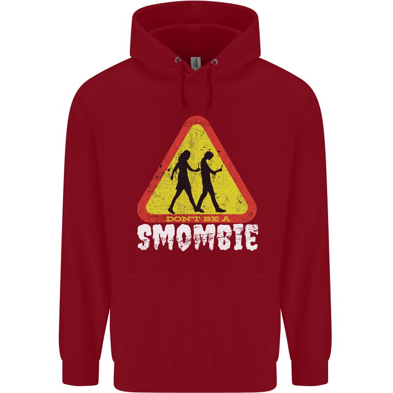 Smombie Antisocial Phone Addict Smartphone Mens 80% Cotton Hoodie Red