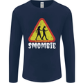 Smombie Antisocial Phone Addict Smartphone Mens Long Sleeve T-Shirt Navy Blue