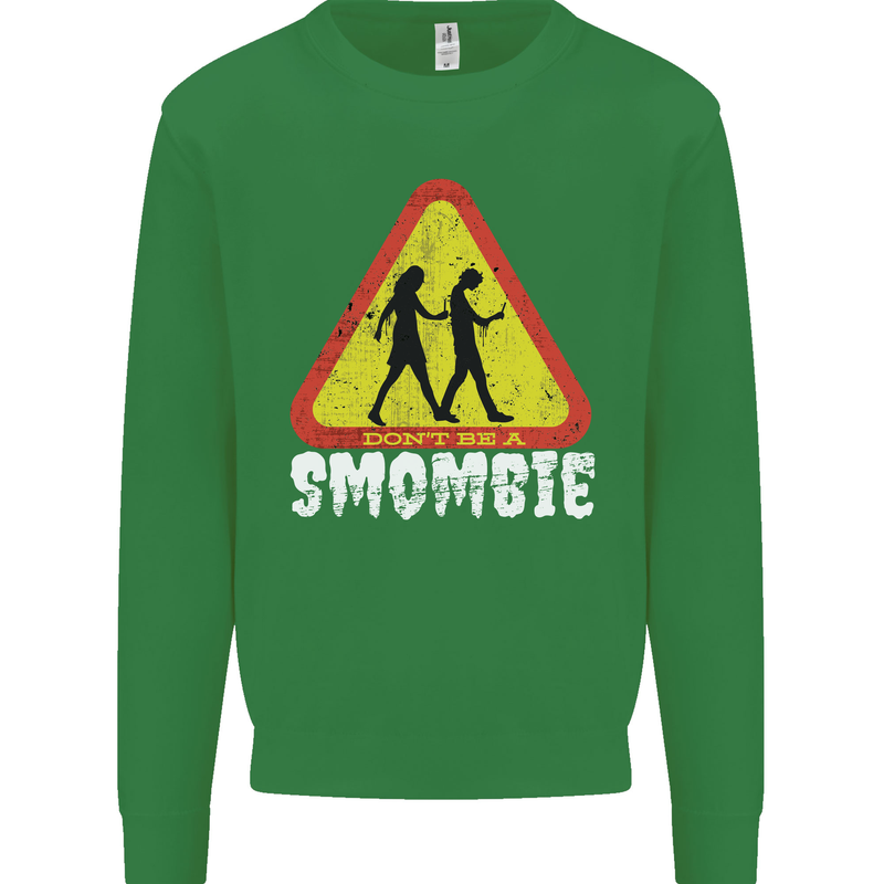 Smombie Antisocial Phone Addict Smartphone Mens Sweatshirt Jumper Irish Green