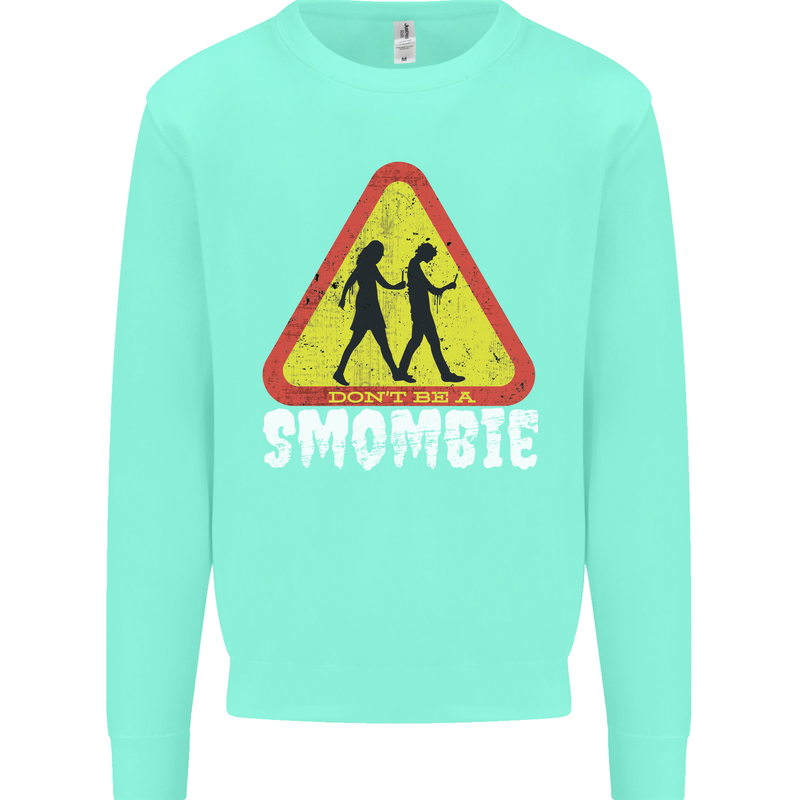 Smombie Antisocial Phone Addict Smartphone Mens Sweatshirt Jumper Peppermint