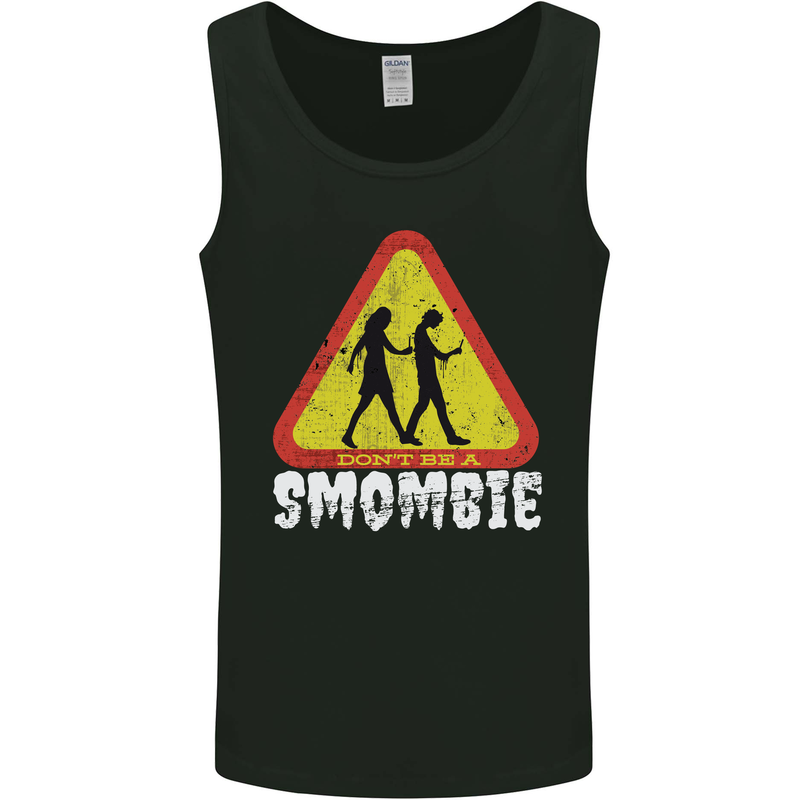 Smombie Antisocial Phone Addict Smartphone Mens Vest Tank Top Black