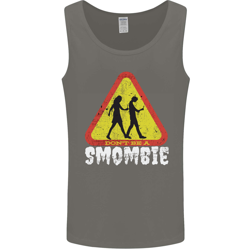 Smombie Antisocial Phone Addict Smartphone Mens Vest Tank Top Charcoal