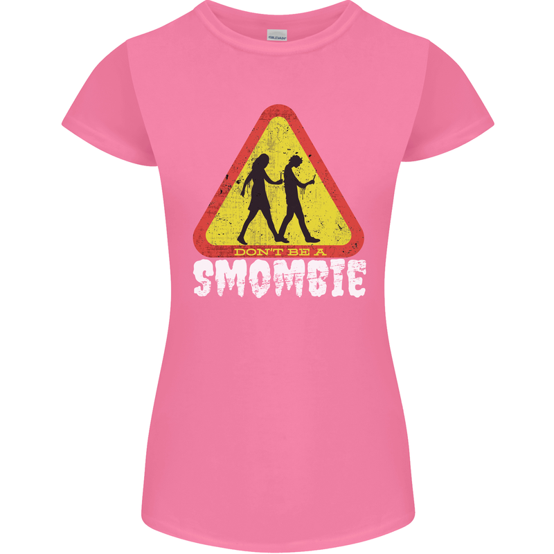 Smombie Antisocial Phone Addict Smartphone Womens Petite Cut T-Shirt Azalea