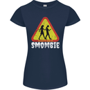 Smombie Antisocial Phone Addict Smartphone Womens Petite Cut T-Shirt Navy Blue