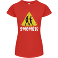 Smombie Antisocial Phone Addict Smartphone Womens Petite Cut T-Shirt Red