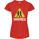 Smombie Antisocial Phone Addict Smartphone Womens Petite Cut T-Shirt Red