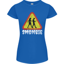 Smombie Antisocial Phone Addict Smartphone Womens Petite Cut T-Shirt Royal Blue