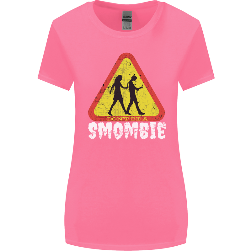 Smombie Antisocial Phone Addict Smartphone Womens Wider Cut T-Shirt Azalea