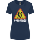 Smombie Antisocial Phone Addict Smartphone Womens Wider Cut T-Shirt Navy Blue