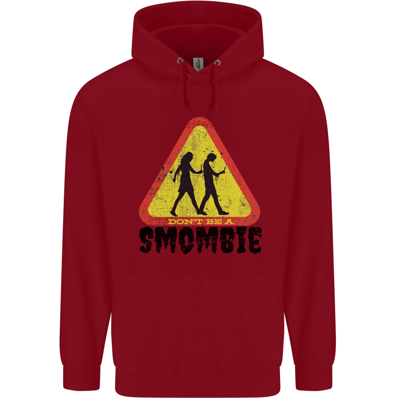 Smombie Antisocial Phone Smartphone Addict Childrens Kids Hoodie Red