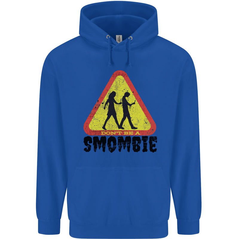 Smombie Antisocial Phone Smartphone Addict Childrens Kids Hoodie Royal Blue