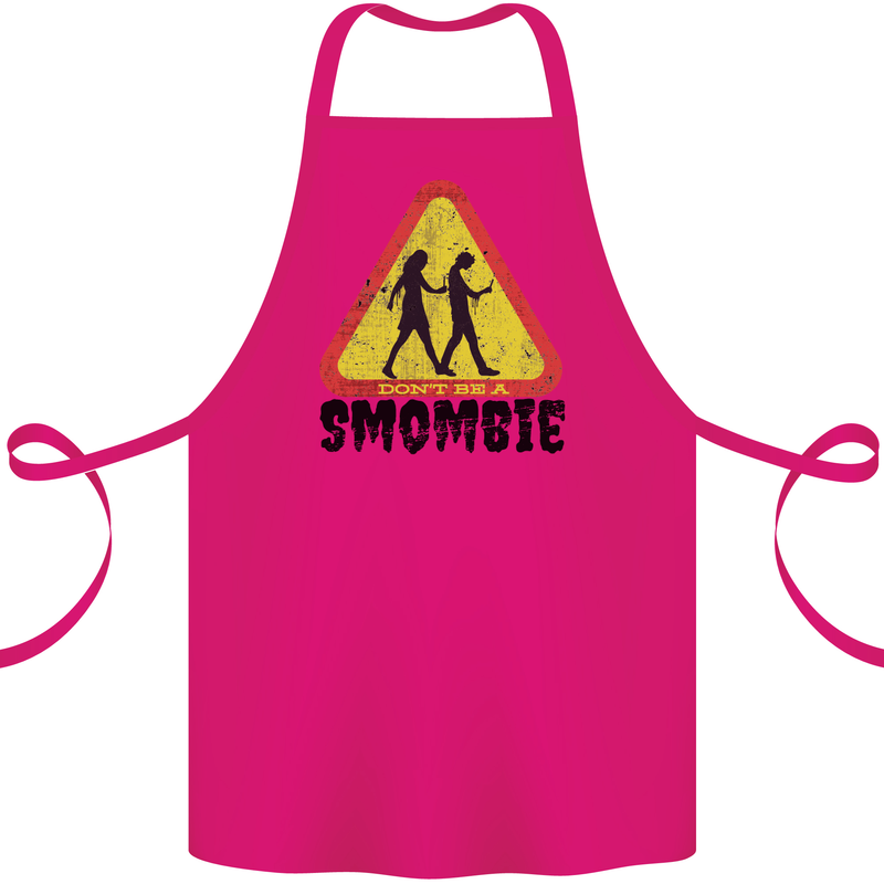 Smombie Antisocial Phone Smartphone Addict Cotton Apron 100% Organic Pink