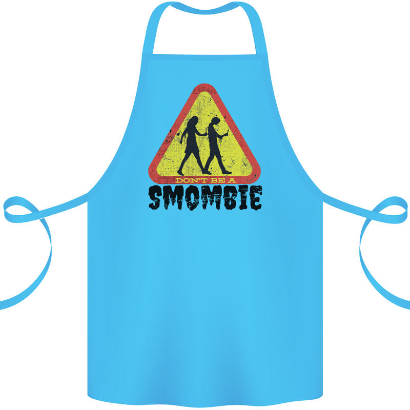 Smombie Antisocial Phone Smartphone Addict Cotton Apron 100% Organic Turquoise