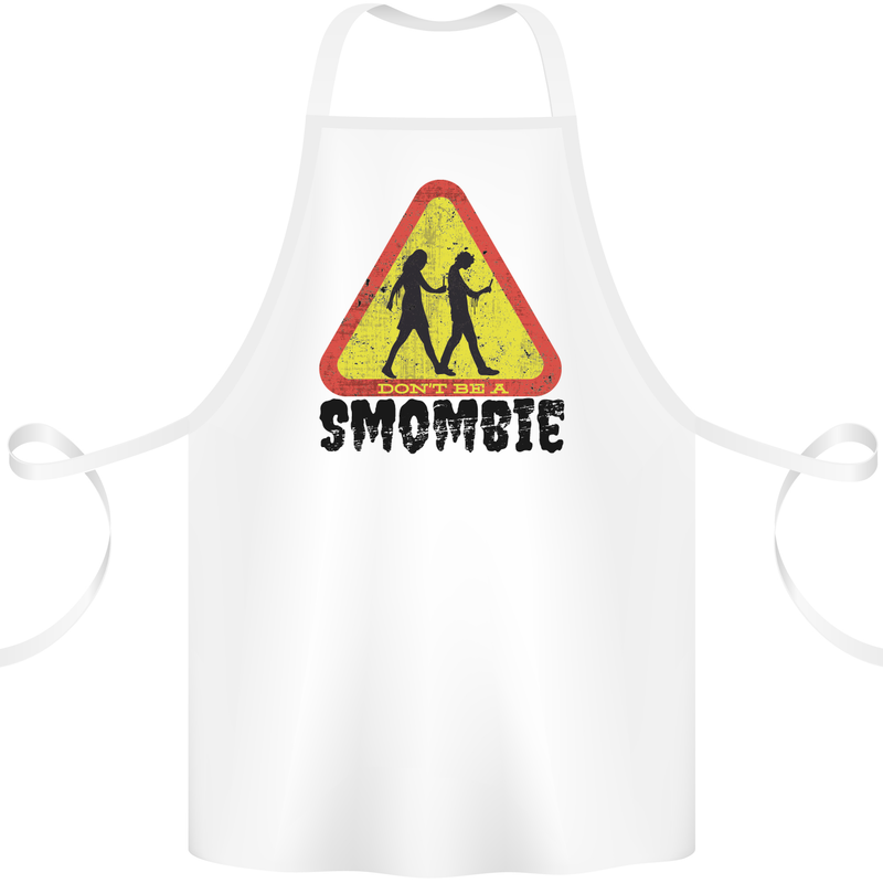 Smombie Antisocial Phone Smartphone Addict Cotton Apron 100% Organic White
