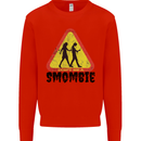 Smombie Antisocial Phone Smartphone Addict Kids Sweatshirt Jumper Bright Red