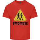 Smombie Antisocial Phone Smartphone Addict Kids T-Shirt Childrens Red