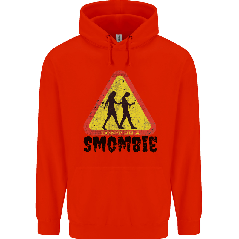Smombie Antisocial Phone Smartphone Addict Mens 80% Cotton Hoodie Bright Red