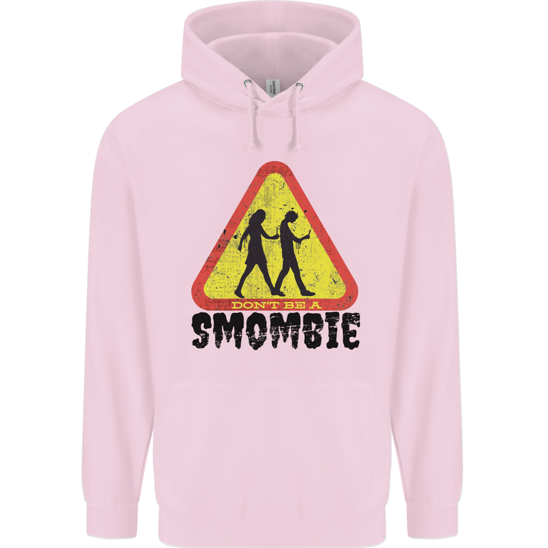 Smombie Antisocial Phone Smartphone Addict Mens 80% Cotton Hoodie Light Pink