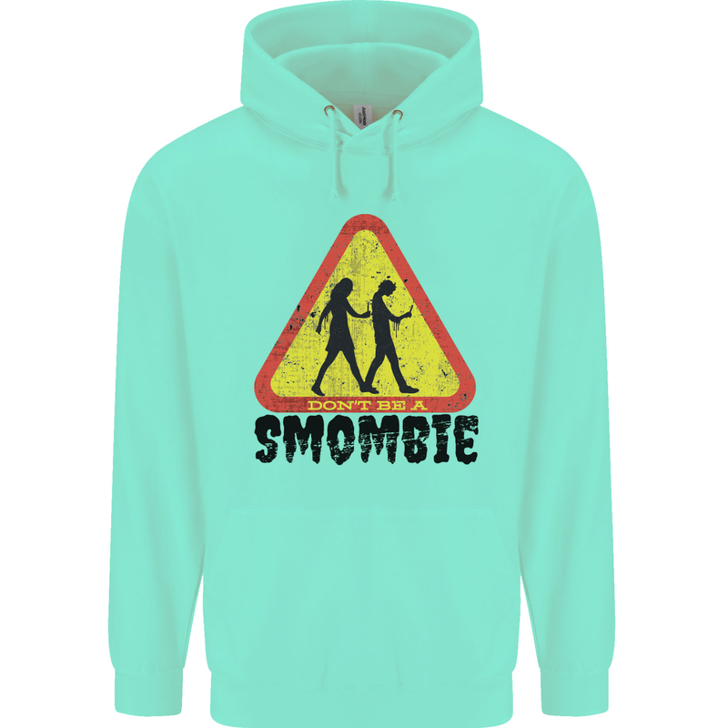Smombie Antisocial Phone Smartphone Addict Mens 80% Cotton Hoodie Peppermint