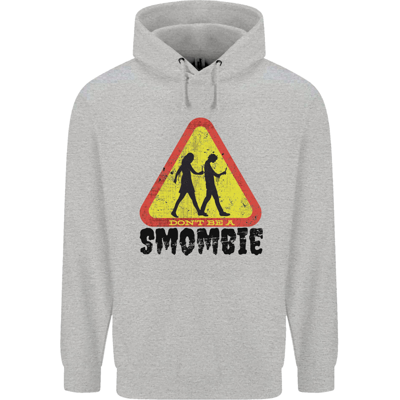Smombie Antisocial Phone Smartphone Addict Mens 80% Cotton Hoodie Sports Grey