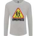 Smombie Antisocial Phone Smartphone Addict Mens Long Sleeve T-Shirt Sports Grey