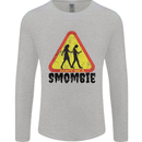 Smombie Antisocial Phone Smartphone Addict Mens Long Sleeve T-Shirt Sports Grey