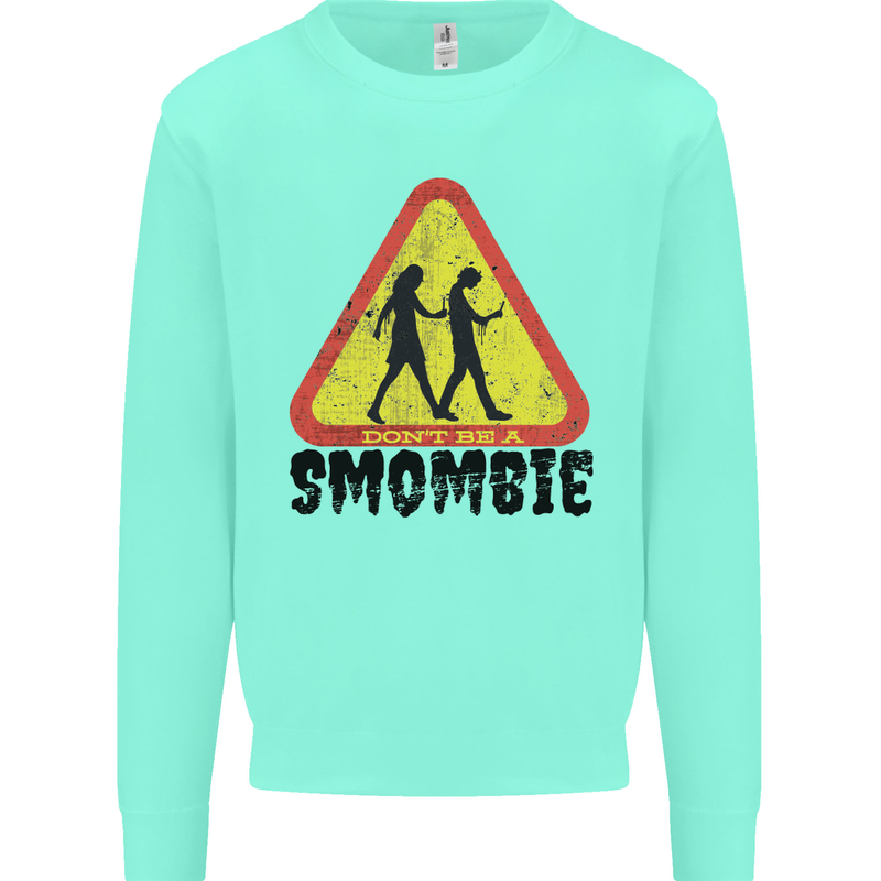 Smombie Antisocial Phone Smartphone Addict Mens Sweatshirt Jumper Peppermint