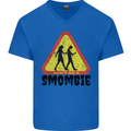 Smombie Antisocial Phone Smartphone Addict Mens V-Neck Cotton T-Shirt Royal Blue