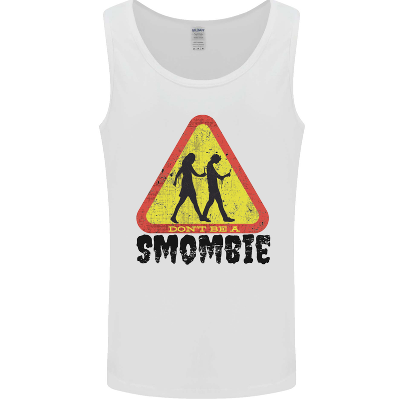 Smombie Antisocial Phone Smartphone Addict Mens Vest Tank Top White