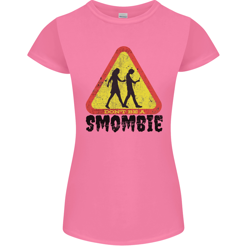 Smombie Antisocial Phone Smartphone Addict Womens Petite Cut T-Shirt Azalea