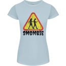 Smombie Antisocial Phone Smartphone Addict Womens Petite Cut T-Shirt Light Blue