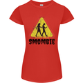Smombie Antisocial Phone Smartphone Addict Womens Petite Cut T-Shirt Red