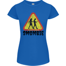 Smombie Antisocial Phone Smartphone Addict Womens Petite Cut T-Shirt Royal Blue