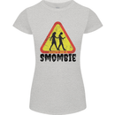 Smombie Antisocial Phone Smartphone Addict Womens Petite Cut T-Shirt Sports Grey