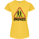 Smombie Antisocial Phone Smartphone Addict Womens Petite Cut T-Shirt Yellow