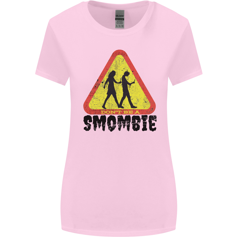 Smombie Antisocial Phone Smartphone Addict Womens Wider Cut T-Shirt Light Pink