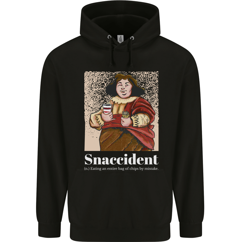 Snaccident Funny Diet  Junk FoodWeight Loss Childrens Kids Hoodie Black