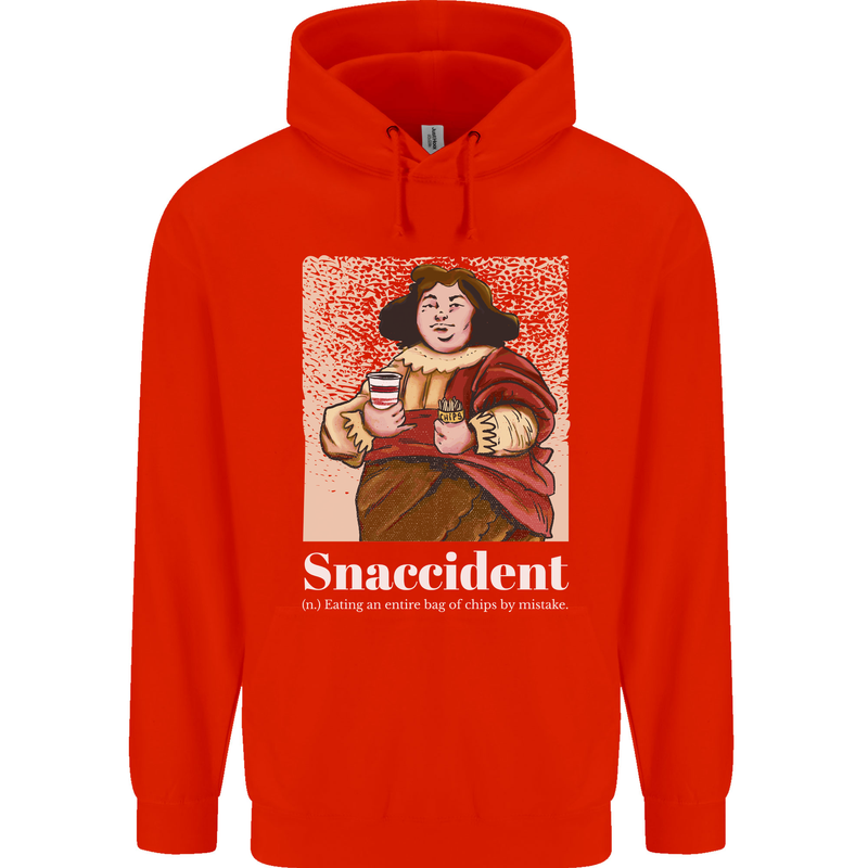 Snaccident Funny Diet  Junk FoodWeight Loss Childrens Kids Hoodie Bright Red