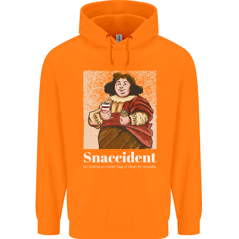 Snaccident Funny Diet  Junk FoodWeight Loss Childrens Kids Hoodie Orange