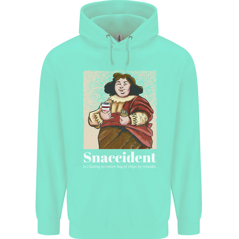 Snaccident Funny Diet  Junk FoodWeight Loss Childrens Kids Hoodie Peppermint