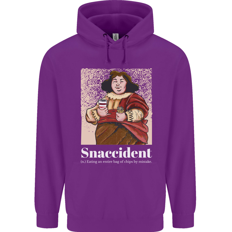 Snaccident Funny Diet  Junk FoodWeight Loss Childrens Kids Hoodie Purple