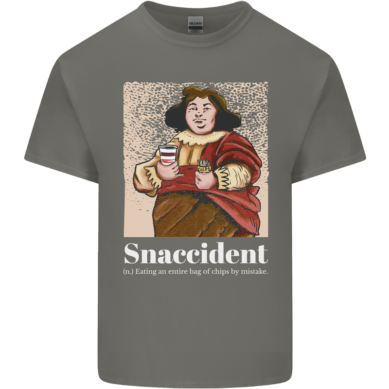 Snaccident Funny Diet  Junk FoodWeight Loss Mens Cotton T-Shirt Tee Top Charcoal