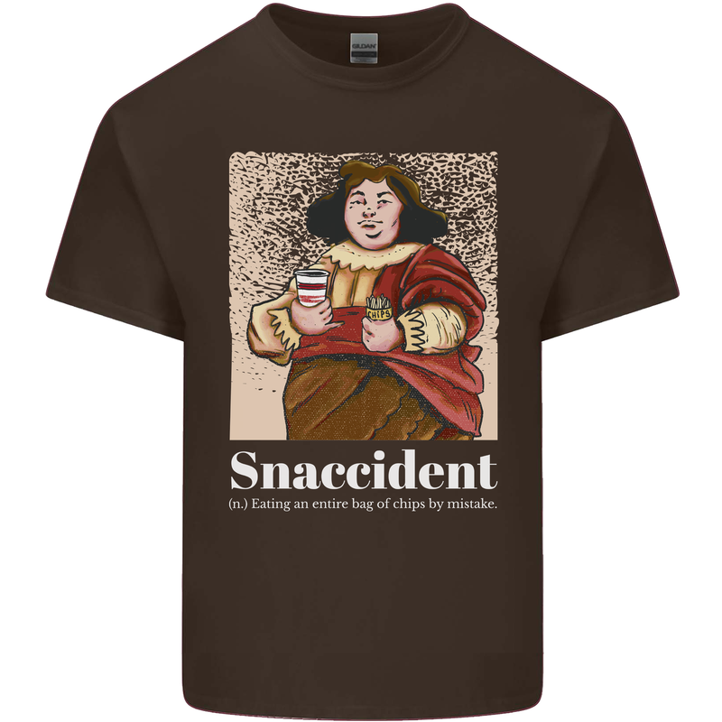 Snaccident Funny Diet  Junk FoodWeight Loss Mens Cotton T-Shirt Tee Top Dark Chocolate