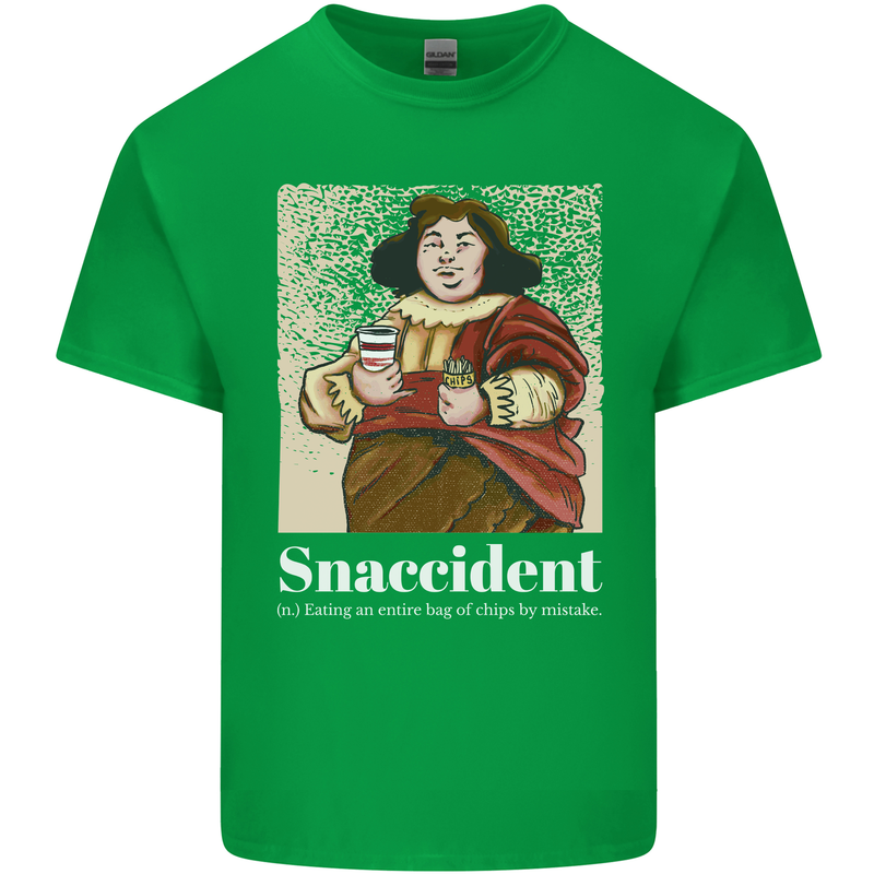 Snaccident Funny Diet  Junk FoodWeight Loss Mens Cotton T-Shirt Tee Top Irish Green