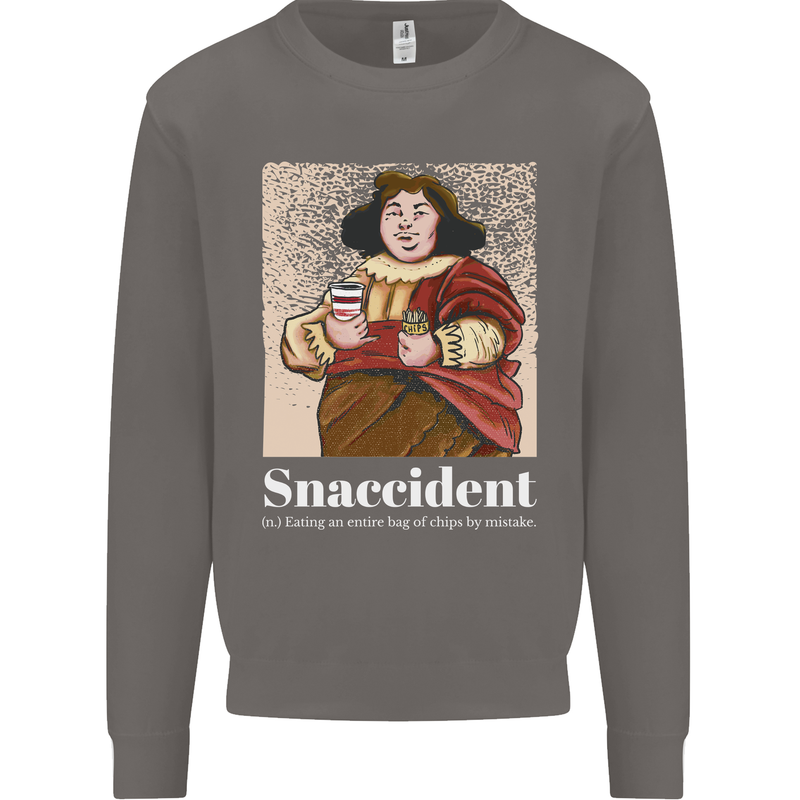 Snaccident Funny Diet  Junk FoodWeight Loss Mens Sweatshirt Jumper Charcoal
