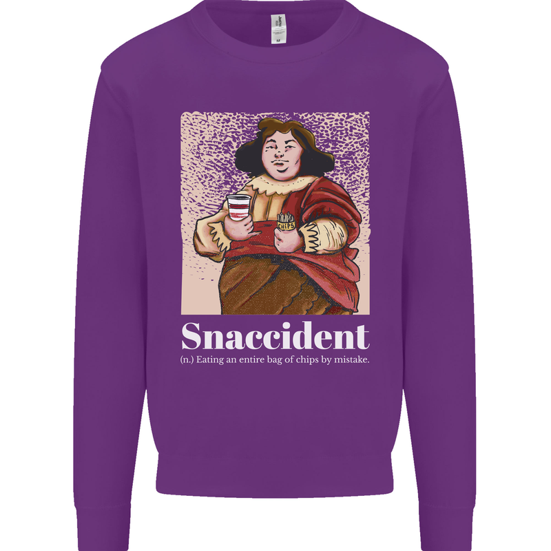 Snaccident Funny Diet  Junk FoodWeight Loss Mens Sweatshirt Jumper Purple