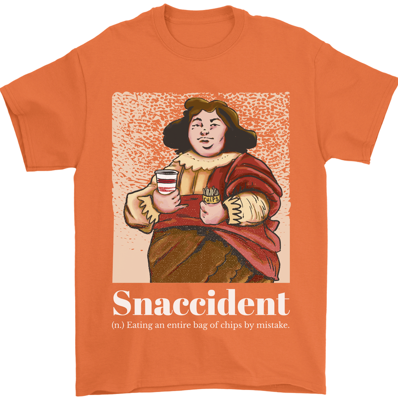 Snaccident Funny Diet  Junk FoodWeight Loss Mens T-Shirt 100% Cotton Orange