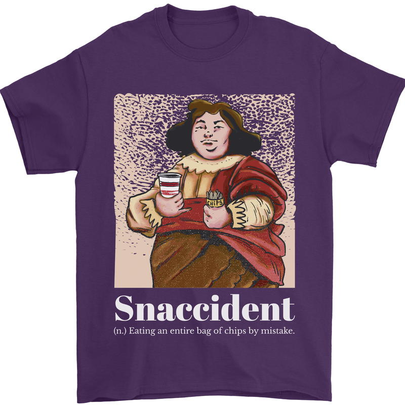 Snaccident Funny Diet  Junk FoodWeight Loss Mens T-Shirt 100% Cotton Purple