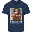 Snaccident Funny Diet  Junk FoodWeight Loss Mens V-Neck Cotton T-Shirt Navy Blue